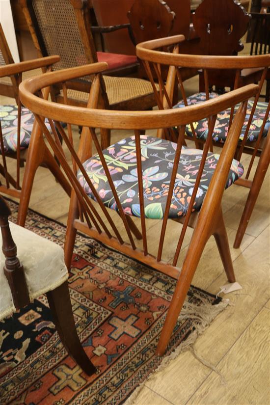 Helge Sibast. A set of four Sibast no.8 Danish teak cantilever chairs, c.1960,